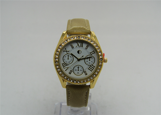 Os relógios de pulso das senhoras do ouro do CE SR626SW 23K ligas de zinco com falsificação 3 eyes o seletor